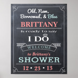 VälkomstvälkomstPoster för Chalkboard Shower-signa Poster