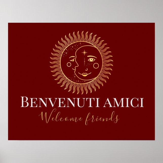 Välkomstvänner engelska/italienska poster (Framsidan)