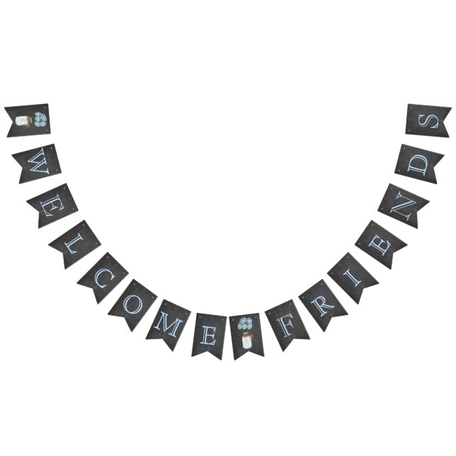 Välkomstvänner på Chalkboard-utkik Vimplar (Alla)