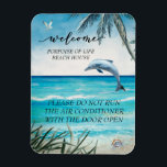 Välkomstvattenfärgsfack - delfiner magnet<br><div class="desc">Den här designen kan vara personlig i det område som tillhandahålls genom att ändra fotot och/eller text. Du kan också anpassa den genom att klicka på Anpassa den här mallen och sedan välja klicka för att anpassa ytterligare alternativ och ta bort eller ändra färg i bakgrunden, lägga till text, ändra...</div>