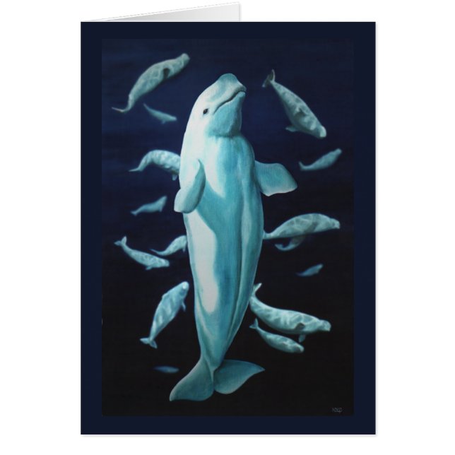 Valkort Personlig Beluga Whale Art Cards Hälsningskort (Framsidan)