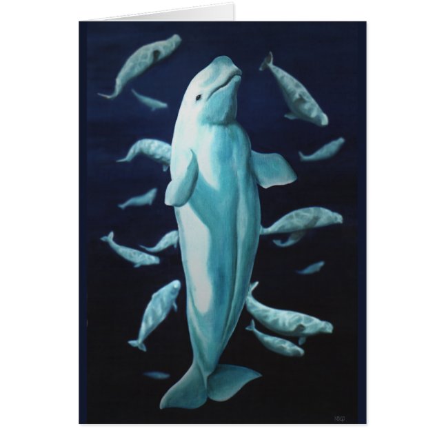 Valkort Personlig Beluga Whale Art Cards Hälsningskort (Framsidan)