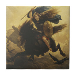 Valkyrie, 1865 (olja på arbetsyta) kakelplatta