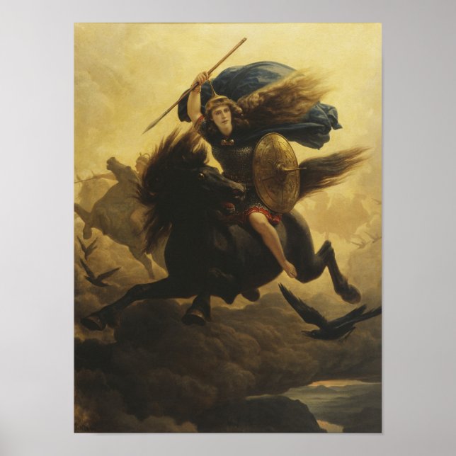 Valkyrie, 1865 (olja på arbetsyta) poster (Framsidan)