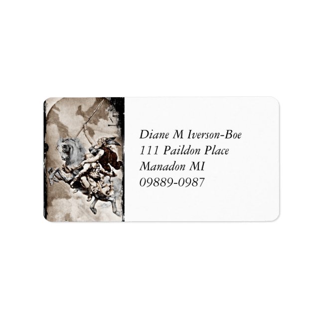 Valkyrie Carries Hero till Valhalla Adressetikett (Framsidan)