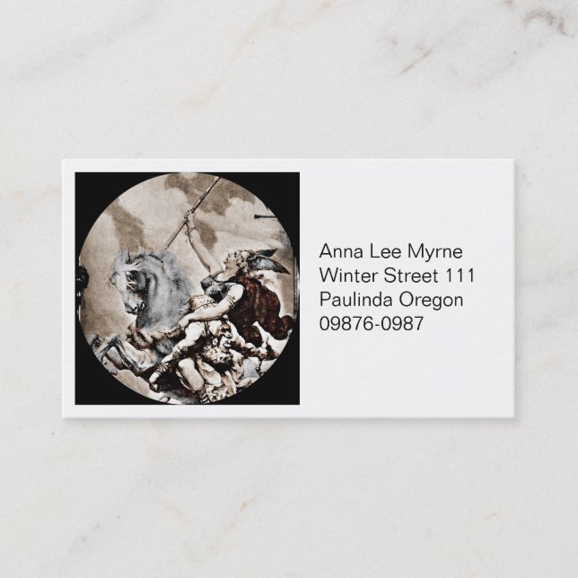 Valkyrie Carries Hero till Valhalla Visitkort (Framsida)