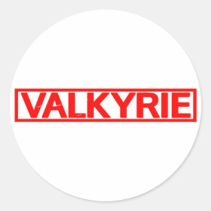 Valkyrie Frimärke Runt Klistermärke