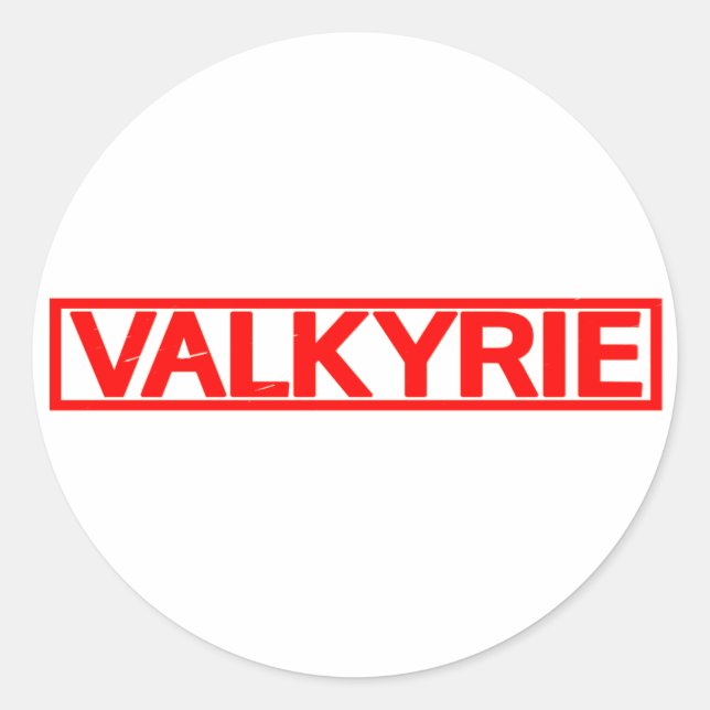 Valkyrie Frimärke Runt Klistermärke (Framsida)