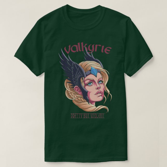Valkyrie Pretty But Violent Shield Maiden T Shirt (Design framsida)