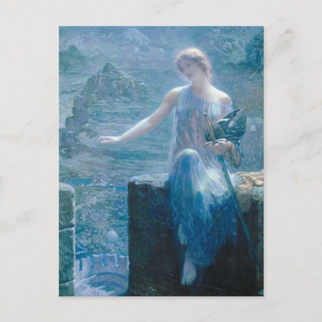 Valkyriens vaka Edward Robert Hughes Vykort (Framsida)