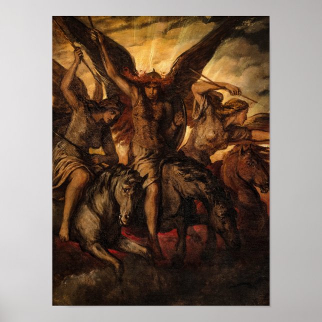 Valkyries, 1871 av Elisabeth Jerichau-Baumann Poster (Framsidan)