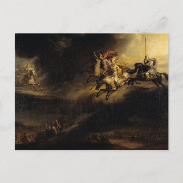 Valkyries Riding in i Battle av Johan Sandberg Vykort (Framsida)
