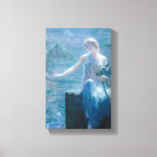 Valkyrie's Vigil (Elegant Dam i en slott) Canvastryck