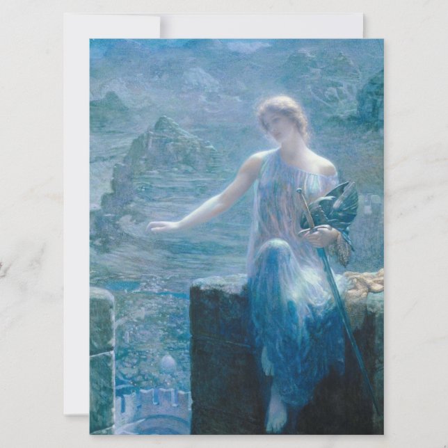 Valkyrie's Vigil (Elegant Dam i en slott) Kort (Framsida)