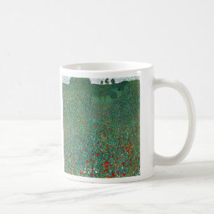 Vall med vallmo av Gustav Klimt, Vintage Art Nouve Kaffemugg
