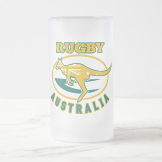 Vallaby för RugbyAustralien känguru Frostat Ölglas
