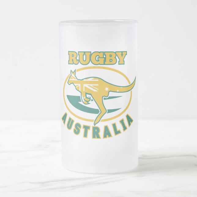 Vallaby för RugbyAustralien känguru Frostat Ölglas (Center)