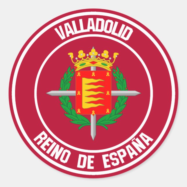 Valladolid Round Emblem Runt Klistermärke (Framsida)