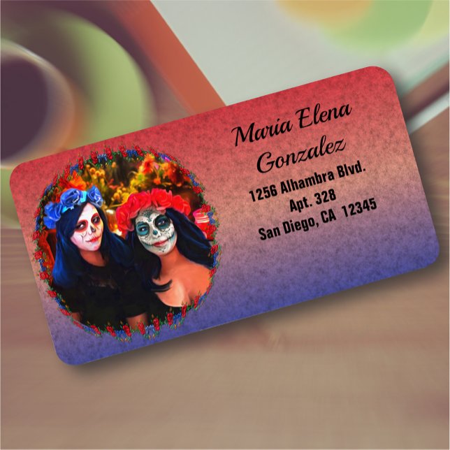 Vallarta Catrinas Flowers & Candles 1718 Adress Adressetikett (Skapare uppladdad)