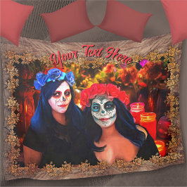 Vallarta Catrinas med Flowers & Candles 1718 Fleecefilt