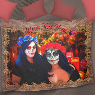 Vallarta Catrinas med Flowers & Candles 1718 Fleecefilt