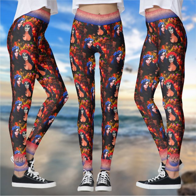 Vallarta Catrinas med Flowers & Candles 1718 Leggings (Skapare uppladdad)