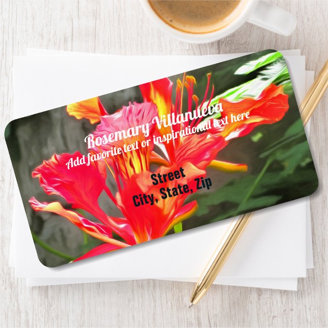 Vallarta Flaming Beauty 1583 Adress Adressetikett (Skapare uppladdad)
