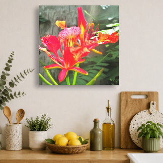 Vallarta Flaming Beauty Tropical Floral 1583 Konst Canvastryck