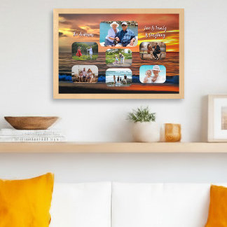 Vallarta Sunset Familjefoto Collage 1577 Konst Poster