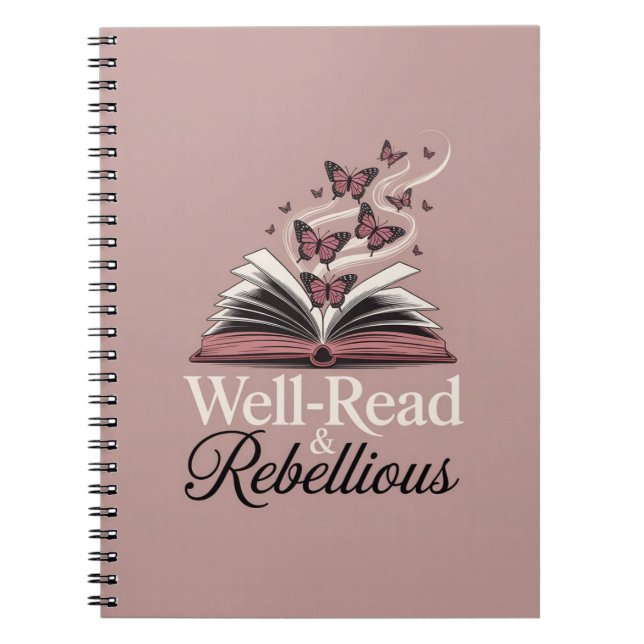 Välläst och rebellös - Bok Älskare Feminist Journ Anteckningsbok (Framsidan)