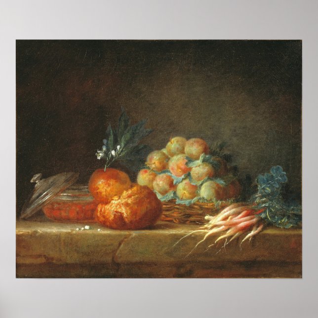 Vallayer-Coster - Stilleben med briochefrukt Poster (Framsidan)