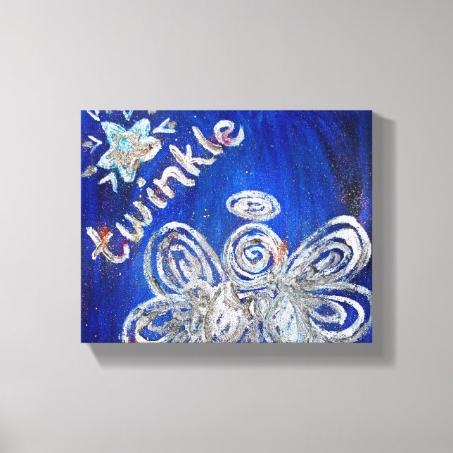 Välld målarfärg för Twinkle Guardian Angel Art Canvastryck (Framsida)