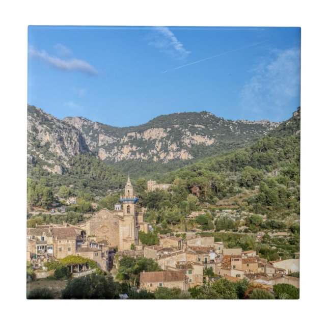 Valldemossa gamla by - Mallorca, Spanien Kakelplatta (Framsidan)