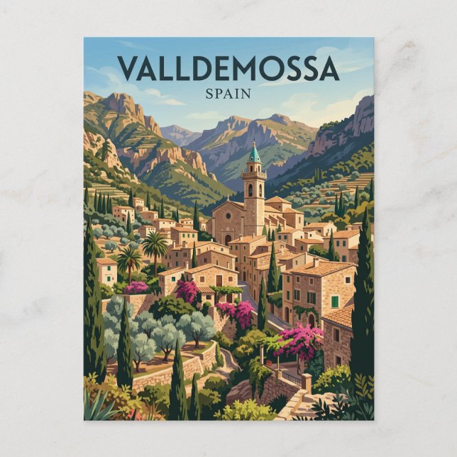Valldemossa Gamla Stan Spanien Vykort (Framsida)