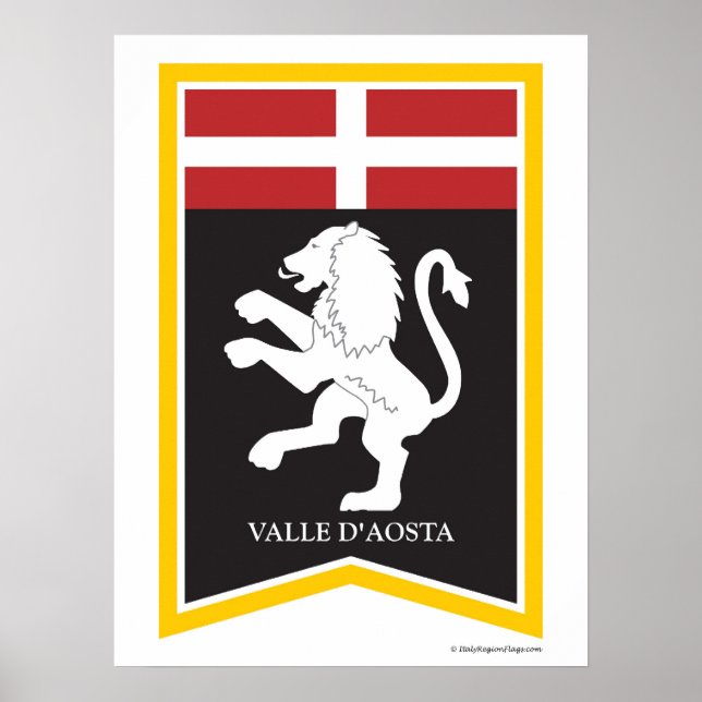 Valle D'Aosta Italien Regional Vapensköld Art Prin Poster (Framsidan)