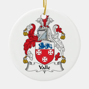 Valle familjvapensköld julgransprydnad keramik