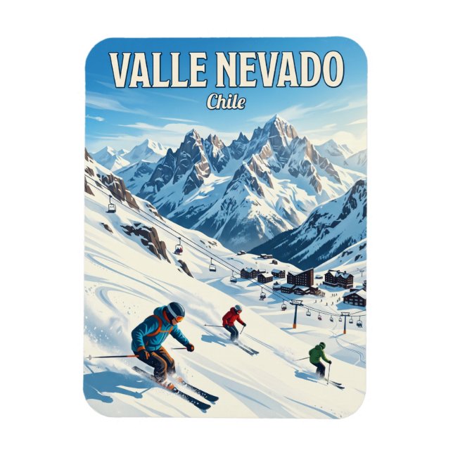 Valle Nevado skidort Chile Magnet (Vertikal)