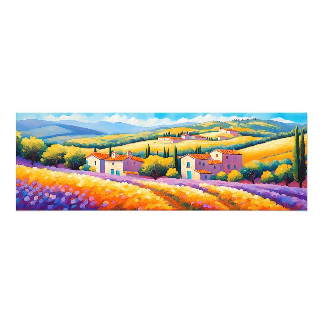 "Vallée Florale" Wide Landscape Provence Fototryck (Framsidan)