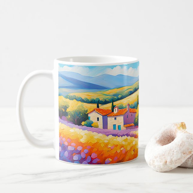 "Vallée Florale" Wide Landscape Provence Kaffemugg (Med munk)