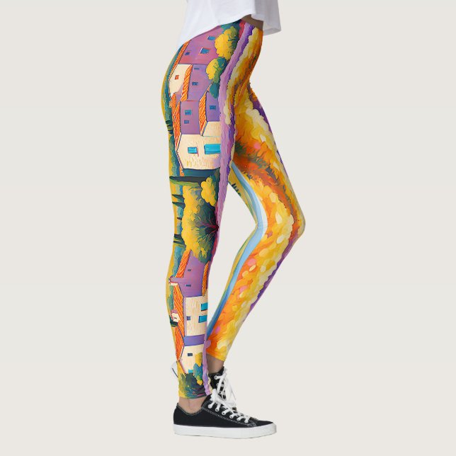 "Vallée Florale" Wide Landscape Provence Leggings (Höger)