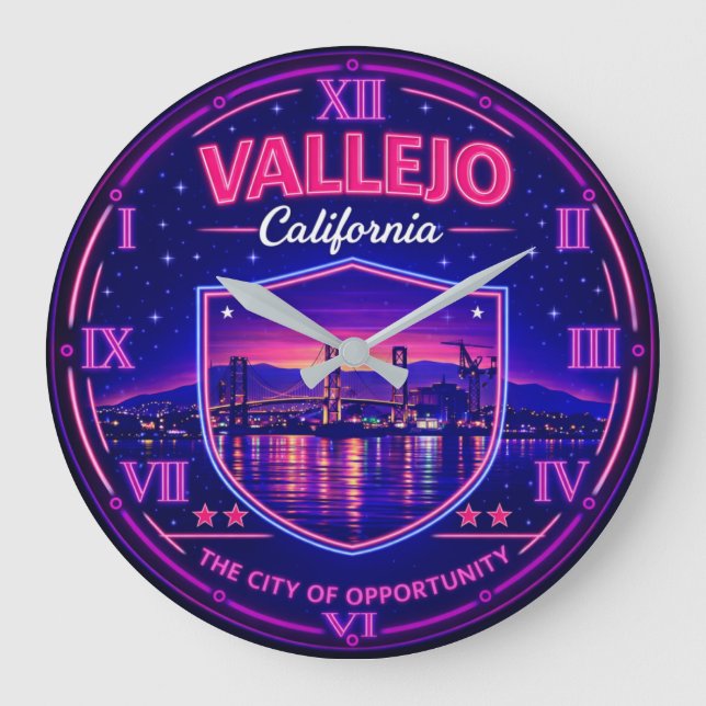Vallejo California Waterfront Bridge Stor Klocka (Framsida)