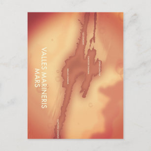 Valles marineris Mars karta Vykort