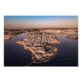 Valletta City Malta Aerial Photography Fototryck