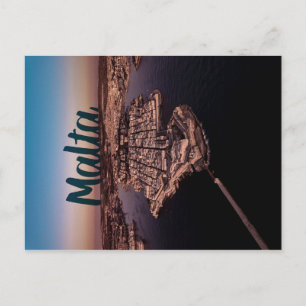Valletta City Malta Aerial Photography Vykort