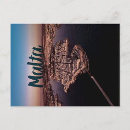 Valletta City Malta Aerial Photography Vykort