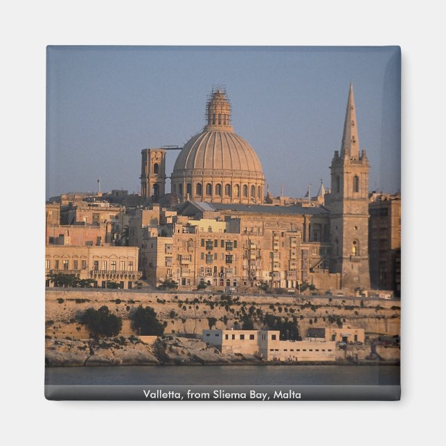 Valletta, från Sliema Bay, Malta Magnet (Framsidan)