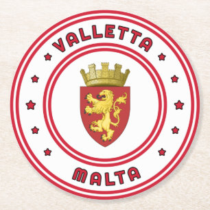 Valletta-Jacka av Arm, Malta Underlägg Papper Rund