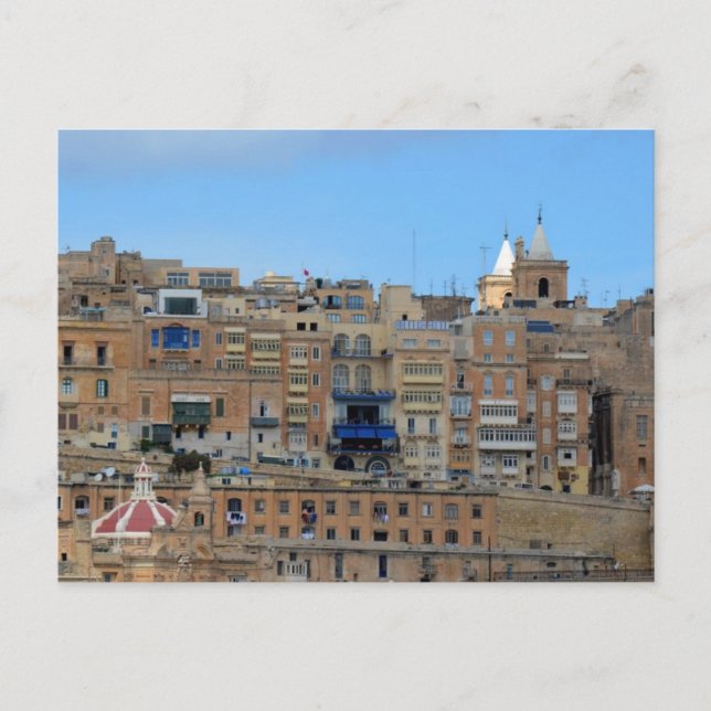 Valletta, Malta Cityscape Architecture Postcard Vykort (Framsida)