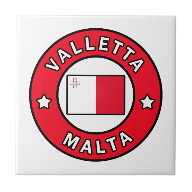 Valletta Malta Kakelplatta (Framsidan)