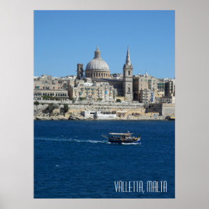 Valletta Malta Landcape Vacation Souvenir Poster